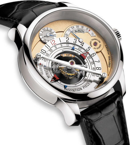 Review Greubel Forsey Double Tourbillon 30 ° Invention Piece 1 WG Golden Limited Edition watch for sale